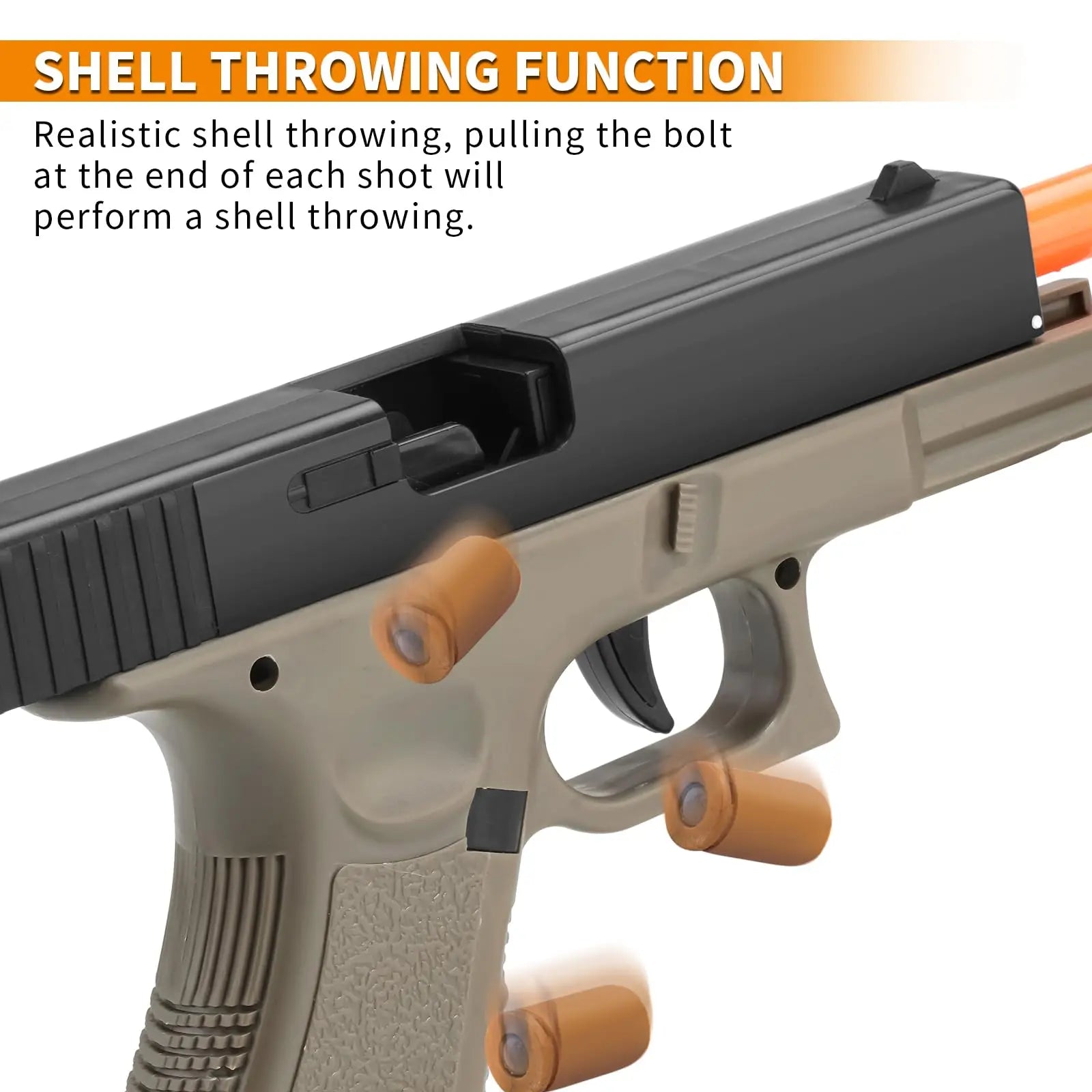 Semi Automatic Shell Ejecting Soft Bullet Glock Toy