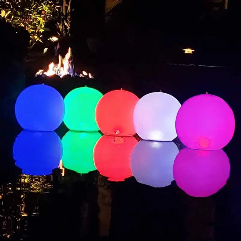 LED Glowing Beach Ball Remote Control Light Swimming Pool Toy