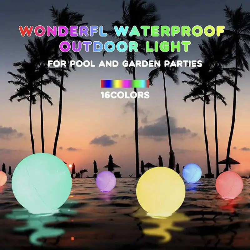 LED Glowing Beach Ball Remote Control Light Swimming Pool Toy